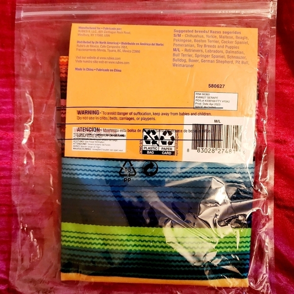 NWT RUBIES PET SHOP BOUTIQUE CINCO DE MAYO DOG COSTUME Serape Medium / Large New - Picture 2 of 8